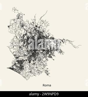 City road map of Rome, Italy Stock Vector