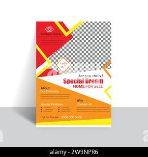 Real-estate Business Flyer poster Or brochure cover design layout background, Agency and Company Business Flyer template Design Stock Vector