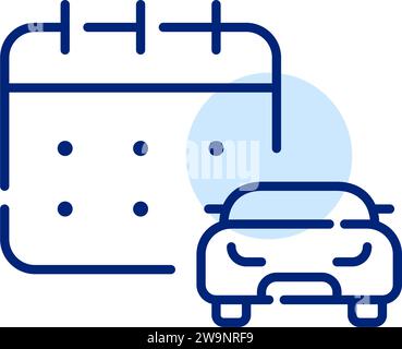 Car booking form. Car and calendar. Pixel perfect, editable stroke Stock Vector