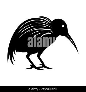 Kingfisher black vector icon on white background Stock Vector