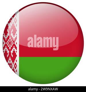 Belarus flag button. Belarus circle flag button isolated on white background Stock Vector