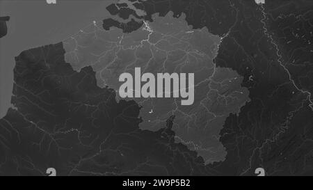 Belgium Highlighted On A Grayscale Elevation Map With Lakes And Rivers Belgium Highlighted On A Grayscale Elevation Map With Lakes And Rivers 2w9p5b2 