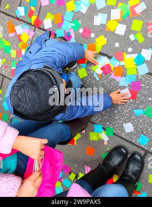 New York, United States. 29th Dec, 2023. Multicolored confetti testing in preparation for the release of 3,000 pounds of confetti at midnight on New Year's Eve in Times Square, New York on December 29, 2023. Photo by Charles Guerin/ABACAPRESS.COM Credit: Abaca Press/Alamy Live News Stock Photo
