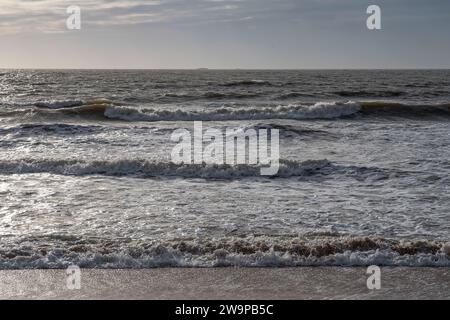 Close-up of waves on the coast of Brittany in France Stock Photo