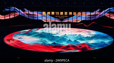 (231229) -- BEIJING, Dec. 29, 2023 (Xinhua) -- The opening ceremony of the 19th Asian Games is held in Hangzhou, east China's Zhejiang Province, Sept. 23, 2023. Top 10 China news events of 2023 7. China successfully hosts Chengdu Universiade, Hangzhou Asian Games China hosted the 31st summer edition of the FISU World University Games, the 19th Asian Games and the 4th Asian Para Games successively in Chengdu and Hangzhou between July and October. Xi attended the opening ceremonies of the FISU World University Games and the Asian Games, declaring the events open. China earnestly deliver Stock Photo
