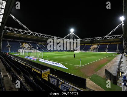 Preston, UK. 29th Dec, 2023. A general view of Deepdale ahead of the match, during the Sky Bet Championship match Preston North End vs Sheffield Wednesday at Deepdale, Preston, United Kingdom, 29th December 2023 (Photo by Cody Froggatt/News Images) in Preston, United Kingdom on 12/29/2023. (Photo by Cody Froggatt/News Images/Sipa USA) Credit: Sipa USA/Alamy Live News Stock Photo