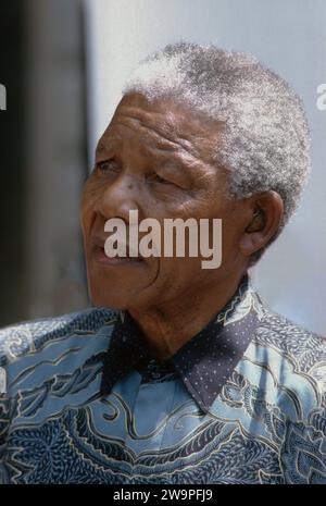 Late South African president Nelson Mandela in Cape Town, South Africa, 1996 Stock Photo