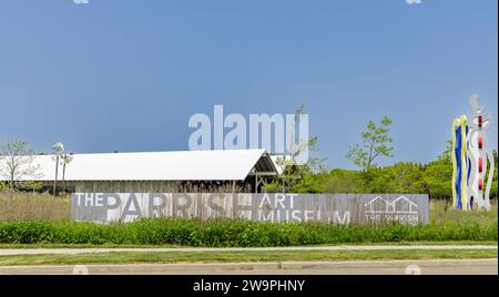 exterior image of the parrish art musuem and their sign Stock Photo