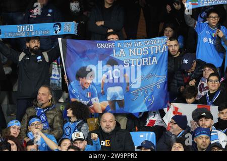 Naples, Campania, Italy. 29th Dec, 2023. During the Italian Serie A Football match SSC Napoli vs FC Monza 29 on December, 2023 at the Diego Armando Maradona Stadium in Naples.In Picture: .Supporters Naples (Credit Image: © Fabio Sasso/ZUMA Press Wire) EDITORIAL USAGE ONLY! Not for Commercial USAGE! Credit: ZUMA Press, Inc./Alamy Live News Stock Photo
