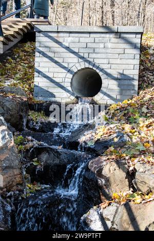 Culvert on the path to Chalet du Mont-Royal in Montreal, Quebec, Canada Stock Photo