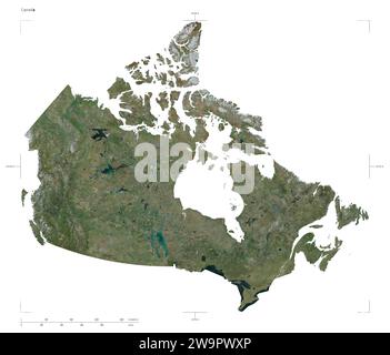 Shape of Canada with its capital isolated on white background. Bilevel ...