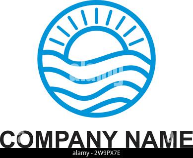 Summer wave logo Stock Vector