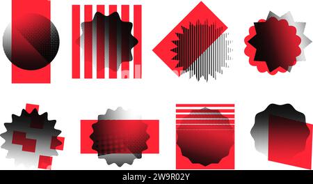 Modern halftone shapes set vector illustration isolated Stock Vector