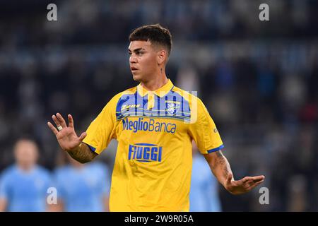 Rome, Italy. 29th Dec, 2023. Enzo Barrenechea of Frosinone the Serie A football match between SS Lazio and Frosinone Calcio at Olimpico stadium in Rome (Italy), December 29th, 2023. Credit: Insidefoto di andrea staccioli/Alamy Live News Stock Photo