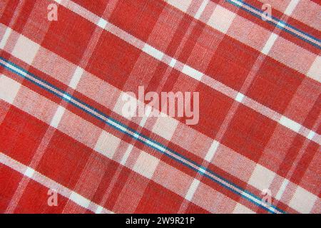 Checked fabric tartan textured background Stock Photo