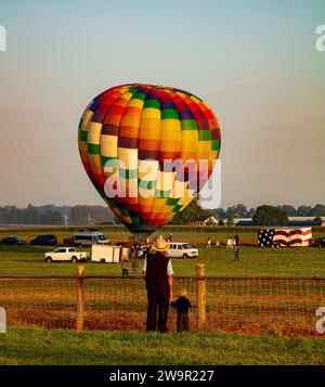 Hot Air Balloon launch Stock Photo