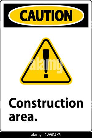 Caution Sign Construction Area Stock Vector