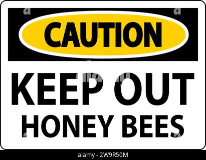 Caution Sign Keep Out - Honey Bees Stock Vector