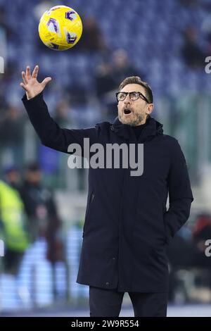 Rome, Italie. 29th Dec, 2023. Eusebio di Francesco head coach of Frosinone during the Italian championship Serie A football match between SS Lazio and Frosinone Calcio on December 29, 2023 at Stadio Olimpico in Rome, Italy - Photo Federico Proietti/DPPI Credit: DPPI Media/Alamy Live News Stock Photo