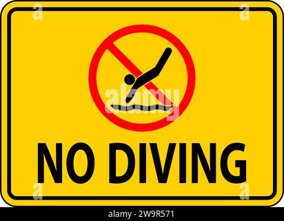 No Diving Sign, No Diving Stock Vector