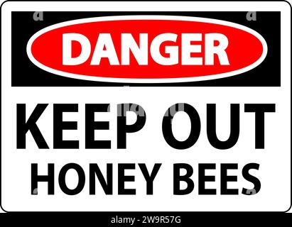 Danger Sign Keep Out - Honey Bees Stock Vector