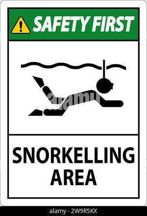 Water Safety First Sign - Snorkeling Area Stock Vector Image & Art - Alamy