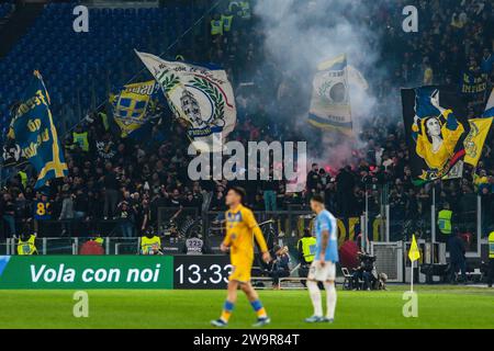 Rome, Italy. 29th Dec, 2023. Frosinone fans during SS Lazio vs Frosinone Calcio, Italian soccer Serie A match in Rome, Italy, December 29 2023 Credit: Independent Photo Agency/Alamy Live News Stock Photo