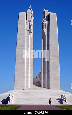 The Canadian National Vimy Memorial marks the site of the Battle of Vimy Ridge in France. Designed by Walter S. Allward, it was unveiled in 1936. Stock Photo