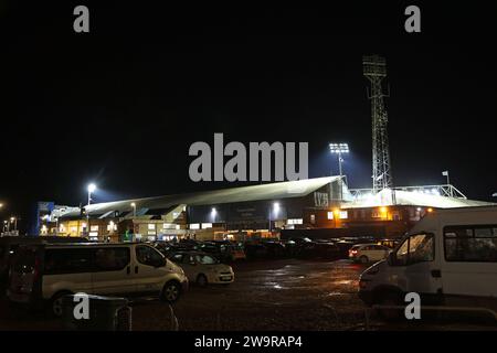 Peterborough, UK. 29th Dec, 2023. Exterior pic of the ground at the Peterborough United v Barnsley EFL League One match, at the Weston Homes Stadium, Peterborough, Cambridgeshire, on 29th December, 2023. Credit: Paul Marriott/Alamy Live News Stock Photo