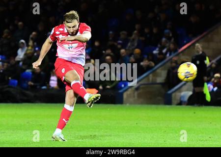 Herbie Kane #8 of Barnsley shoots on goal during the Sky Bet League 1 ...