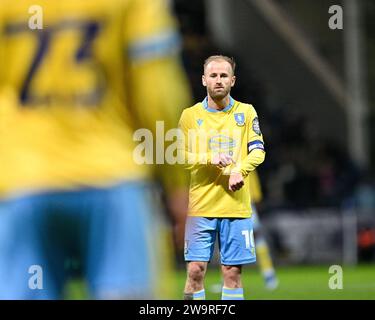 Barry Bannan #10 of Sheffield Wednesday, during the Sky Bet Championship match Preston North End vs Sheffield Wednesday at Deepdale, Preston, United Kingdom, 29th December 2023  (Photo by Cody Froggatt/News Images) Stock Photo
