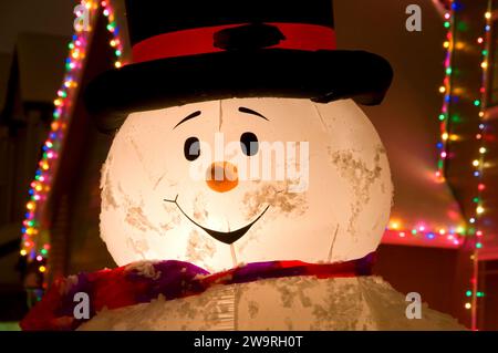 Blow-up snowman Stock Photo
