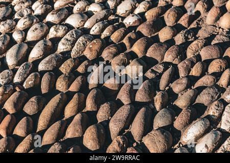 Cusco, Peru, Historical city center, stone alley details, INCA culture, building technique, 2023 Stock Photo