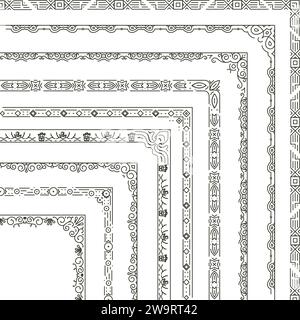 Ornamental certificate border collection 123 Stock Vector