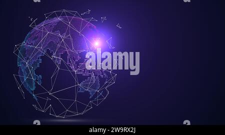 technology background with earth and circuit diagram 45 Stock Vector