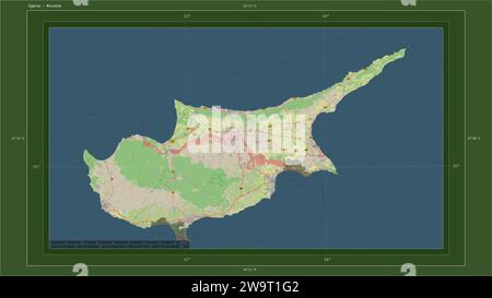 Rst Distance Cyprus Cyprus highlighted on a topographic, OSM France style map map with the ...