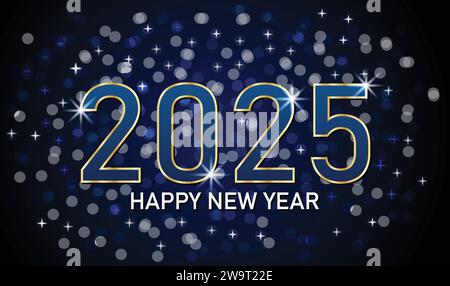 Happy New Year 2025. Festive background for your design. Vector illustration. Stock Vector