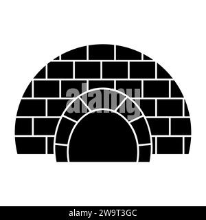 Igloo black vector icon on white background Stock Vector