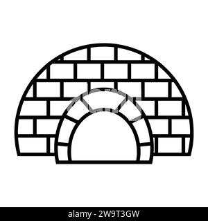 Igloo black vector icon on white background Stock Vector