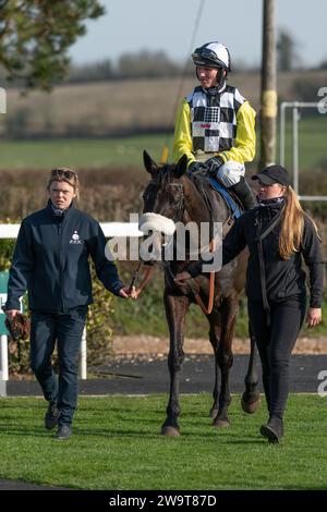 Photos of Petrossian, ridden by Harry Cobden and trained by Paul Nicholls, running over hurdles at Wincanton, March 21st 2022 Stock Photo