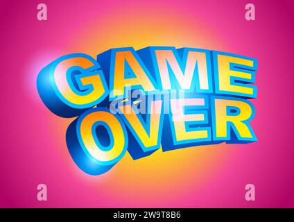 Vector illustration of Game Over text icon for game interface Stock Vector