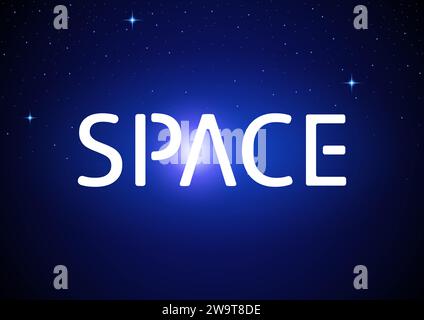 Text Space on starry sky background, for video bumper or title Stock Vector