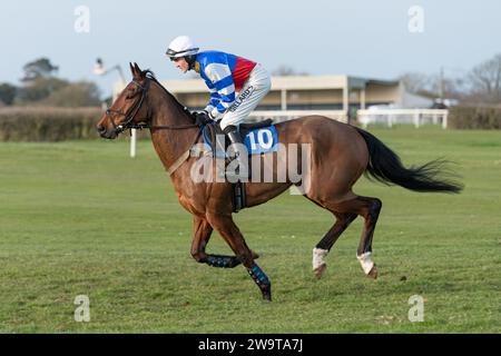 My Rockstar, ridden by David Noonan and trained by Helen Rees, running  in the handicap hurdle at Wincanton, March 21st 2022 Stock Photo