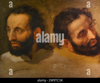 Giuseppe Diotti (1779-1846). Italian painter. Studies of the head of a condemned. Oil on canvas. Museo Civico Ala Ponzone. Cremona. Lombardy. Italy. Stock Photo