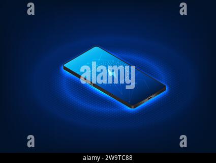 Battery technology Smartphones that have a Wireless Charging system, no need for wires, are an innovation that charges quickly and is convenient for u Stock Vector