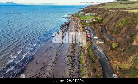 Aerial view of the Croy Beach Area in South Ayrshire Stock Photo