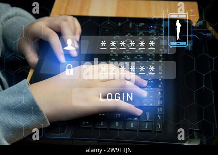 Keypad, cyber shield, lock, technology security system. Digital link. Cyber security with advanced technology. Stock Photo