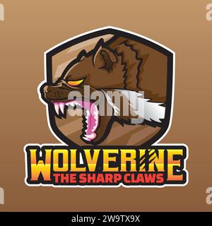 Wolverine Head Mascot Vector Logo Stock Vector