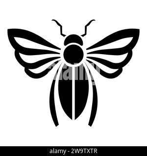 Firefly black vector icon on white background Stock Vector