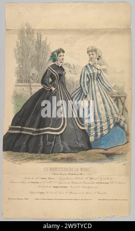 Modes de Mme. Antonie Lalanne, No. 791, from Le Moniteur de la Mode nan by Jules David Stock Photo